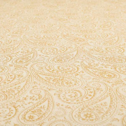Istanbul Range Of Faint Paisley Pattern In Gold Yellow Colour Furnishing Fabric CTR-241