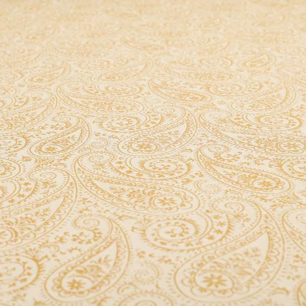 Istanbul Range Of Faint Paisley Pattern In Gold Yellow Colour Furnishing Fabric CTR-241 - Made To Measure Curtains