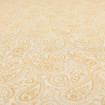 Istanbul Range Of Faint Paisley Pattern In Gold Yellow Colour Furnishing Fabric CTR-241 - Made To Measure Curtains