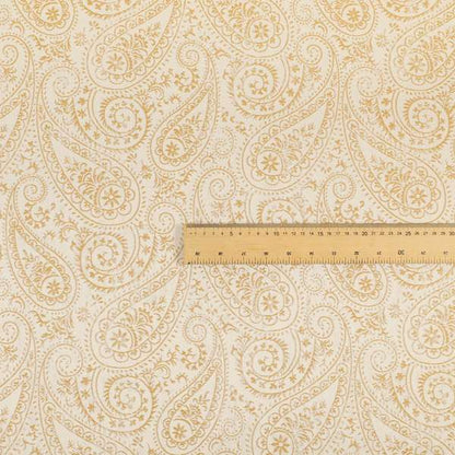 Istanbul Range Of Faint Paisley Pattern In Gold Yellow Colour Furnishing Fabric CTR-241 - Roman Blinds