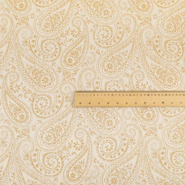 Istanbul Range Of Faint Paisley Pattern In Gold Yellow Colour Furnishing Fabric CTR-241 - Made To Measure Curtains