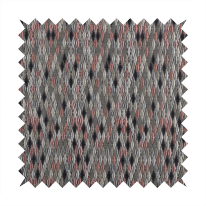 Morelia Mosaic Pattern Quilted Grey Pink Upholstery Fabric CTR-2410 - Made To Measure Curtains