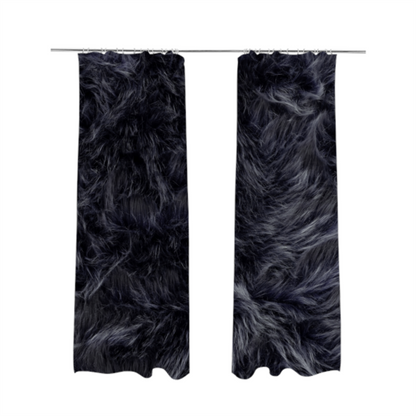 Silkie Faux Fur Material Dark Blue Colour Fabric CTR-2415 - Made To Measure Curtains