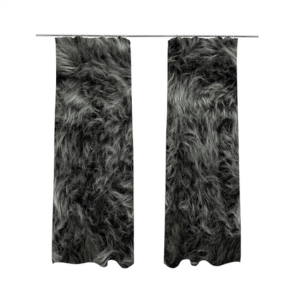 Silkie Faux Fur Material Grey Colour Fabric CTR-2416 - Made To Measure Curtains