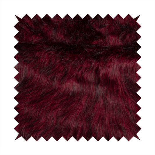 Silkie Faux Fur Material Burgundy Red Colour Fabric CTR-2417