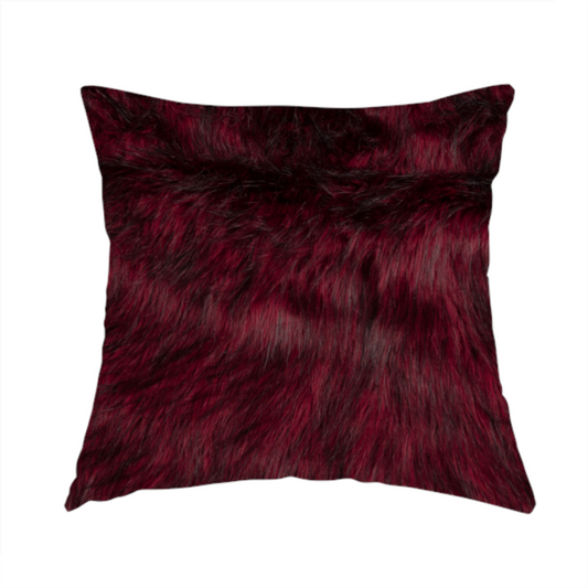 Silkie Faux Fur Material Burgundy Red Colour Fabric CTR-2417 - Handmade Cushions