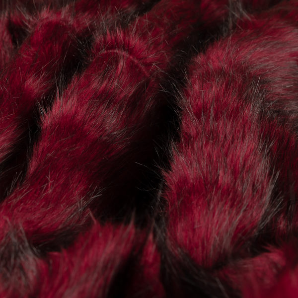 Silkie Faux Fur Material Burgundy Red Colour Fabric CTR-2417