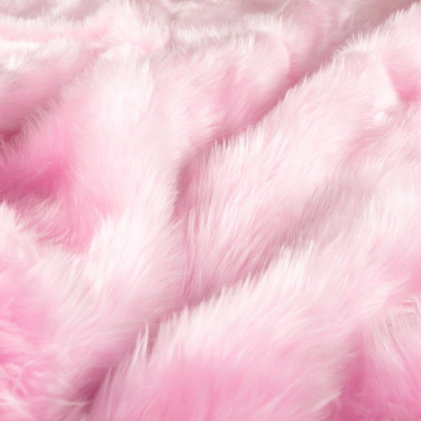 Silkie Faux Fur Material Bright Pink Colour Fabric CTR-2418