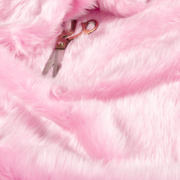 Silkie Faux Fur Material Bright Pink Colour Fabric CTR-2418