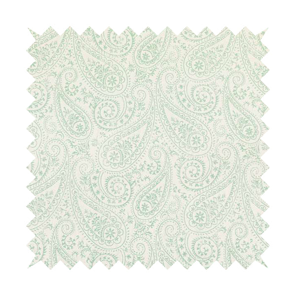 Istanbul Range Of Faint Paisley Pattern In Green Colour Furnishing Fabric CTR-242 - Roman Blinds