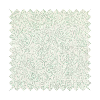 Istanbul Range Of Faint Paisley Pattern In Green Colour Furnishing Fabric CTR-242 - Roman Blinds