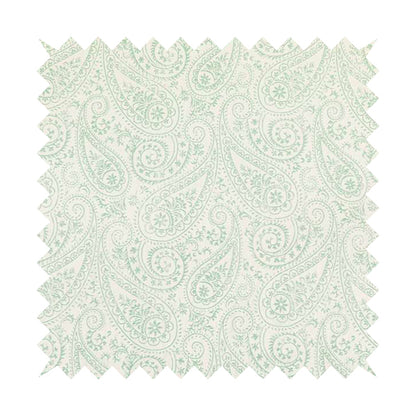 Istanbul Range Of Faint Paisley Pattern In Green Colour Furnishing Fabric CTR-242 - Made To Measure Curtains