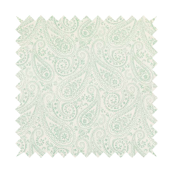 Istanbul Range Of Faint Paisley Pattern In Green Colour Furnishing Fabric CTR-242