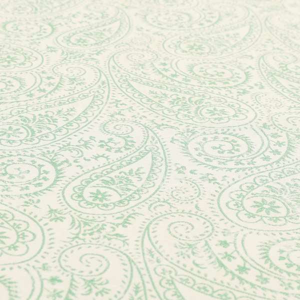 Istanbul Range Of Faint Paisley Pattern In Green Colour Furnishing Fabric CTR-242 - Roman Blinds