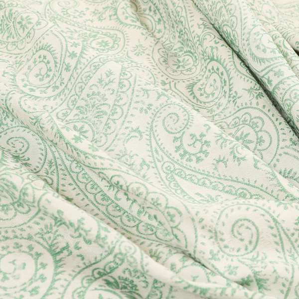 Istanbul Range Of Faint Paisley Pattern In Green Colour Furnishing Fabric CTR-242 - Roman Blinds