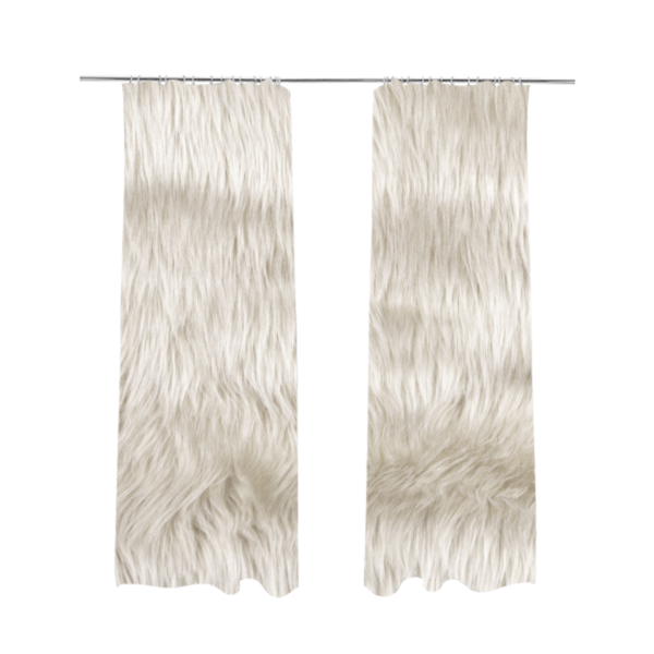 Silkie Faux Fur Material Cream Colour Fabric CTR-2420 - Made To Measure Curtains