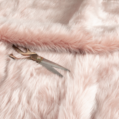 Silkie Faux Fur Material Soft Pink Colour Fabric CTR-2421