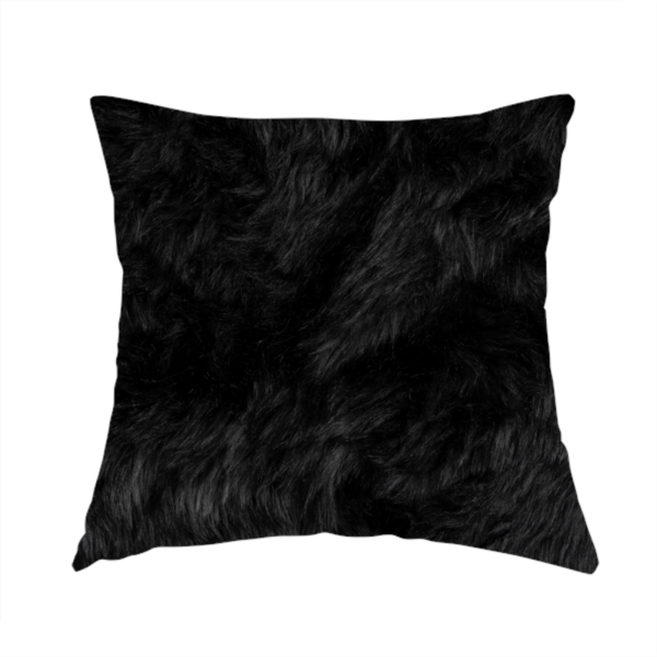 Silkie Faux Fur Material Black Colour Fabric CTR-2422 - Handmade Cushions