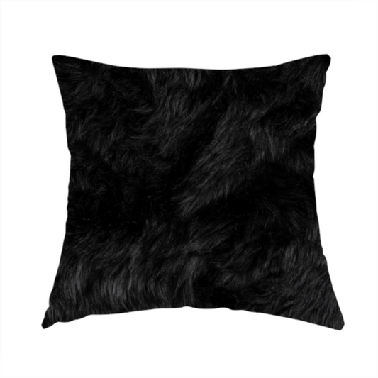 Silkie Faux Fur Material Black Colour Fabric CTR-2422 - Handmade Cushions