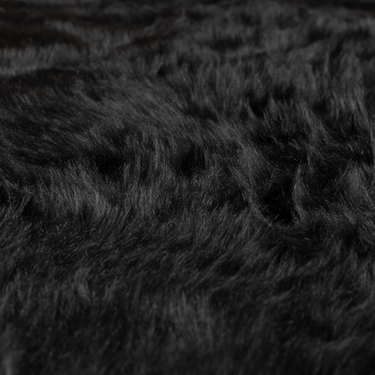 Silkie Faux Fur Material Black Colour Fabric CTR-2422 - Made To Measure Curtains