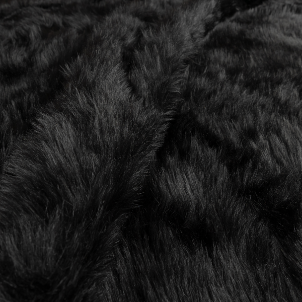 Silkie Faux Fur Material Black Colour Fabric CTR-2422 - Made To Measure Curtains