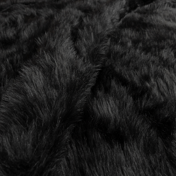 Silkie Faux Fur Material Black Colour Fabric CTR-2422