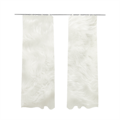 Silkie Faux Fur Material White Colour Fabric CTR-2424 - Made To Measure Curtains