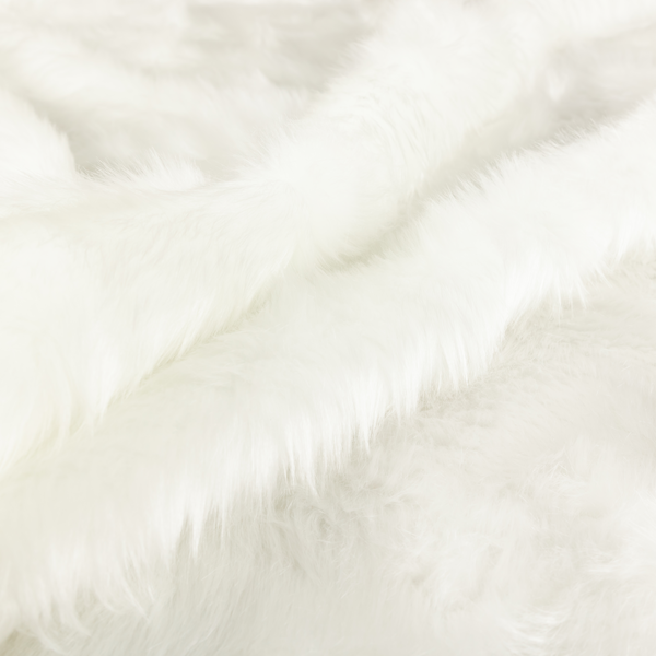 Silkie Faux Fur Material White Colour Fabric CTR-2424 - Made To Measure Curtains