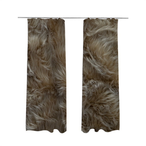 Silkie Faux Fur Material Brown Colour Fabric CTR-2425 - Made To Measure Curtains