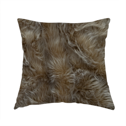 Silkie Faux Fur Material Brown Colour Fabric CTR-2425 - Handmade Cushions