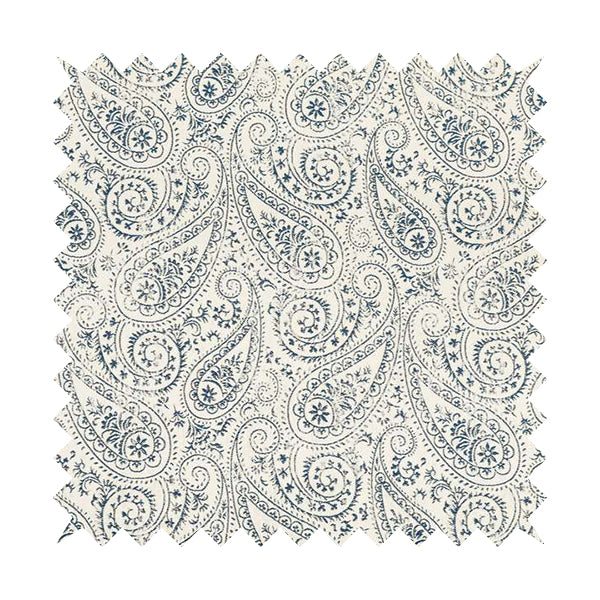 Istanbul Range Of Faint Paisley Pattern In Blue Colour Furnishing Fabric CTR-243