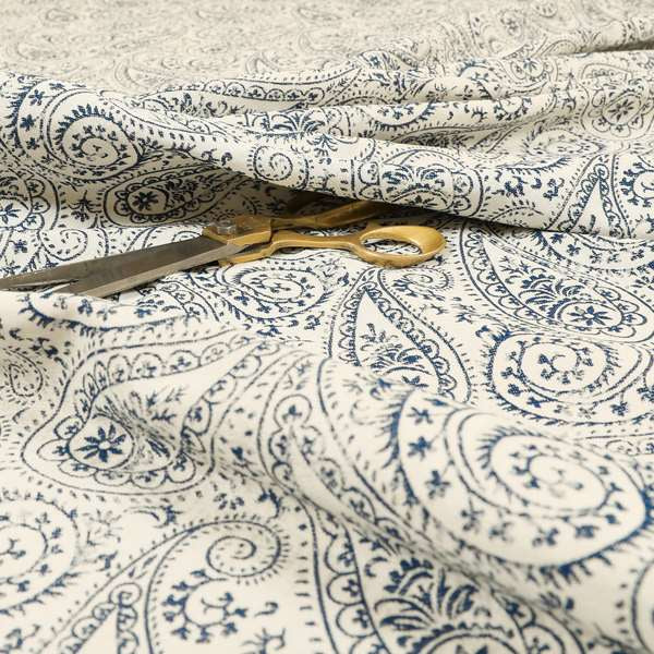 Istanbul Range Of Faint Paisley Pattern In Blue Colour Furnishing Fabric CTR-243 - Roman Blinds