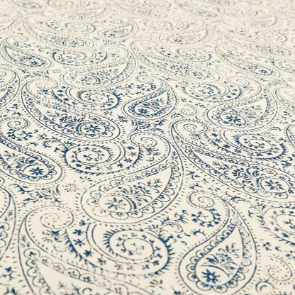 Istanbul Range Of Faint Paisley Pattern In Blue Colour Furnishing Fabric CTR-243 - Roman Blinds