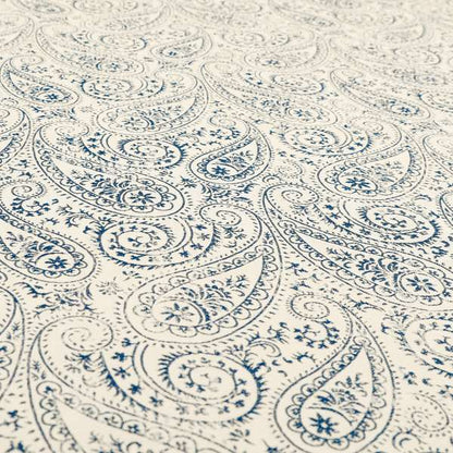 Istanbul Range Of Faint Paisley Pattern In Blue Colour Furnishing Fabric CTR-243 - Made To Measure Curtains