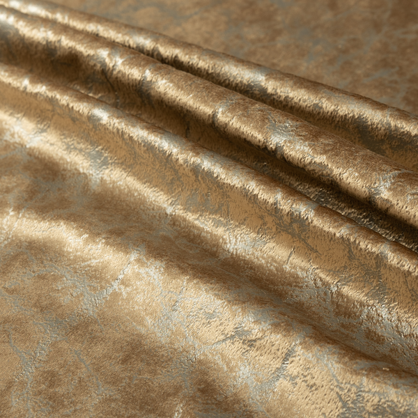 Brooklyn Marble Pattern Velvet Golden Brown Upholstery Fabric CTR-2431 - Roman Blinds
