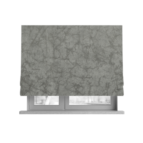 Brooklyn Marble Pattern Velvet Grey Upholstery Fabric CTR-2435 - Roman Blinds