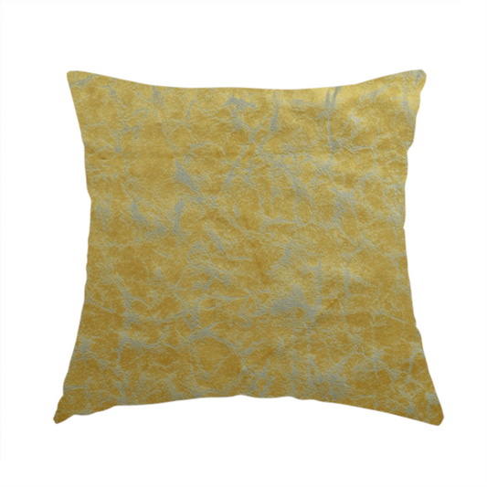 Brooklyn Marble Pattern Velvet Yellow Upholstery Fabric CTR-2439 - Handmade Cushions