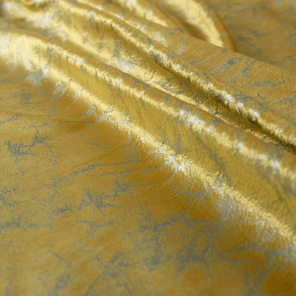 Brooklyn Marble Pattern Velvet Yellow Upholstery Fabric CTR-2439