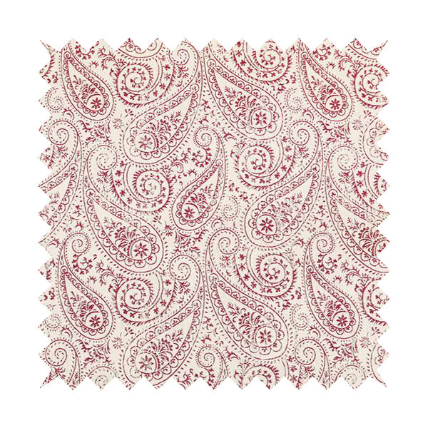 Istanbul Range Of Faint Paisley Pattern In Red Colour Furnishing Fabric CTR-244 - Made To Measure Curtains