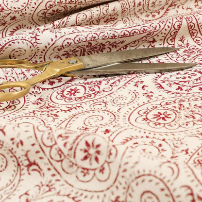 Istanbul Range Of Faint Paisley Pattern In Red Colour Furnishing Fabric CTR-244 - Roman Blinds