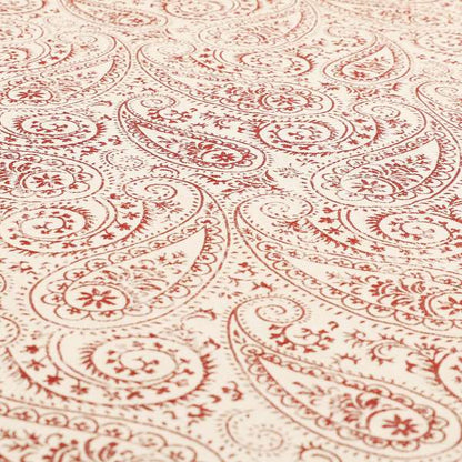 Istanbul Range Of Faint Paisley Pattern In Red Colour Furnishing Fabric CTR-244 - Made To Measure Curtains