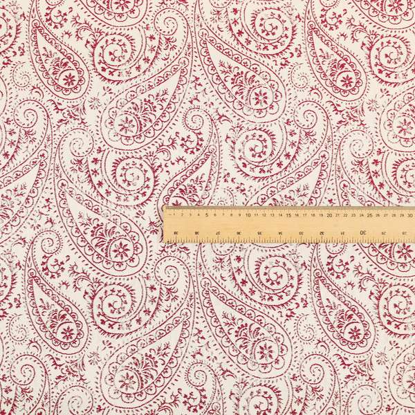 Istanbul Range Of Faint Paisley Pattern In Red Colour Furnishing Fabric CTR-244 - Roman Blinds