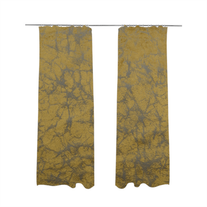 Brooklyn Marble Pattern Velvet Golden Yellow Upholstery Fabric CTR-2440 - Made To Measure Curtains