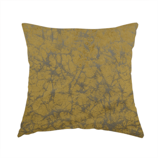 Brooklyn Marble Pattern Velvet Golden Yellow Upholstery Fabric CTR-2440 - Handmade Cushions