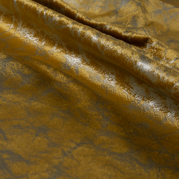 Brooklyn Marble Pattern Velvet Golden Yellow Upholstery Fabric CTR-2440