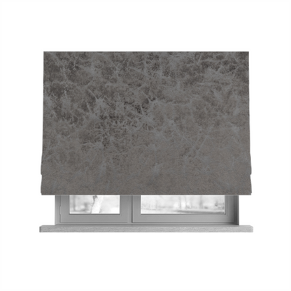 Brooklyn Marble Pattern Velvet Grey Upholstery Fabric CTR-2444 - Roman Blinds