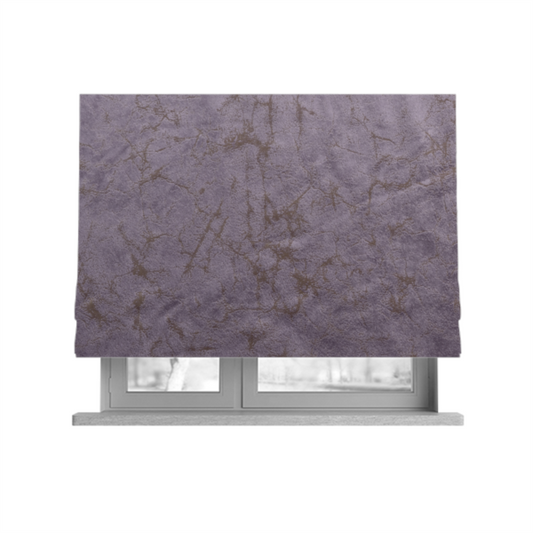 Brooklyn Marble Pattern Velvet Purple Upholstery Fabric CTR-2446 - Roman Blinds
