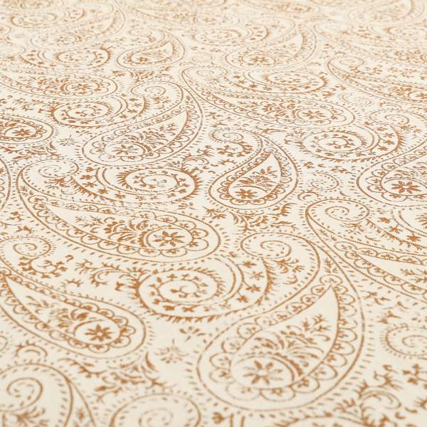 Istanbul Range Of Faint Paisley Pattern In Orange Colour Furnishing Fabric CTR-245 - Made To Measure Curtains