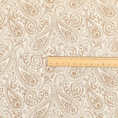 Istanbul Range Of Faint Paisley Pattern In Orange Colour Furnishing Fabric CTR-245 - Handmade Cushions