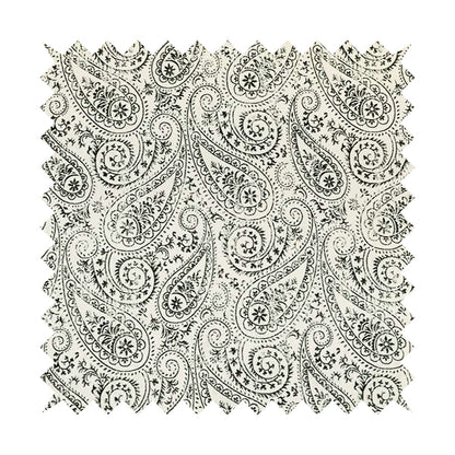 Istanbul Range Of Faint Paisley Pattern In Black Colour Furnishing Fabric CTR-246 - Made To Measure Curtains